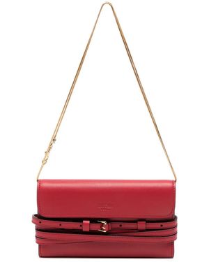 Moschino Buckle-Detail Chain-Strap Wallet - Red