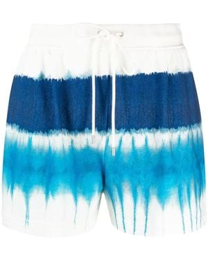 Alberta Ferretti Tie-Dye Track Shorts - Blue