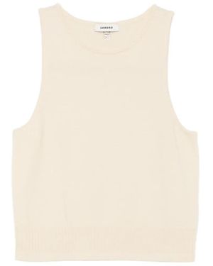 Sandro Sleeveless Fine Knit Vest - Natural