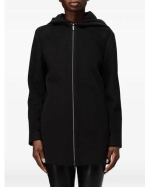 Hanita Zip-Up Hooded Coat - Black