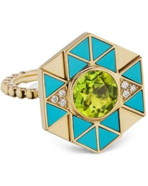 Harwell Godfrey Evil Eye Ring Mit Schmuckstein - Blau