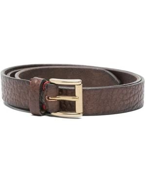 Eleventy Ceinture En Cuir À Boucle - Gris