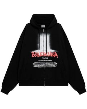 Balenciaga Sudadera The Door Oversize Con Capucha Y Logo - Negro