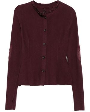 Masnada Cardigan mit Rüschenkragen - Lila