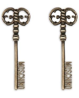 Moschino Key Earrings - White