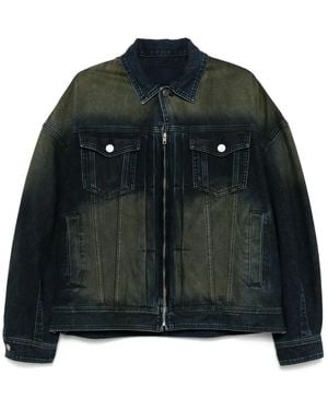 Juun.J Denim Zipped Jacket - Black