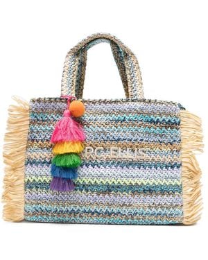 Marc Ellis Buby Fringe-Trim Tote Bag - Blue