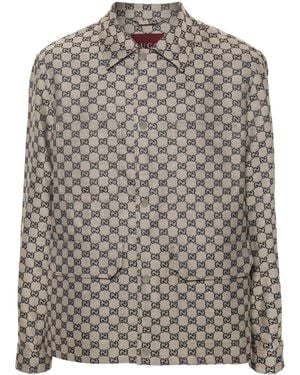 Gucci Giacca-Camicia Gg - Grigio