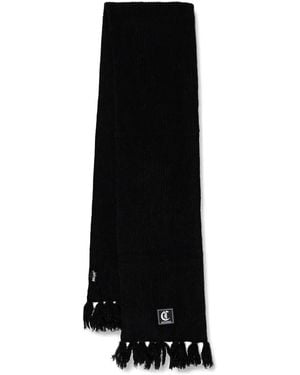 Just Cavalli Logo-Patch Scarf - Black