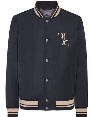 Billionaire Logo-Embroidered Bomber Jacket - Blue