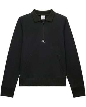 Courreges Poloshirt Mit Reißverschluss - Schwarz