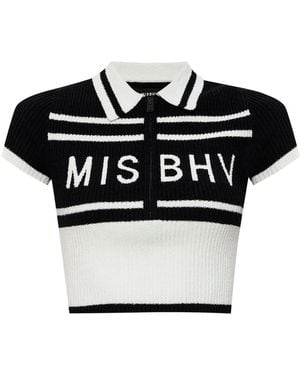 MISBHV Cotton Short Polo With Logo - Black