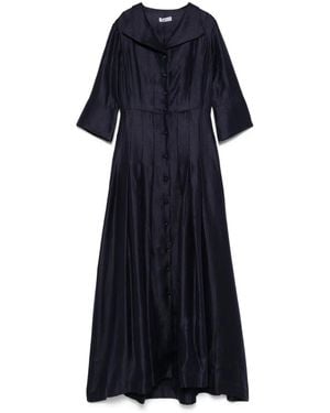 Baruni Maxikleid im Metallic-Look - Blau
