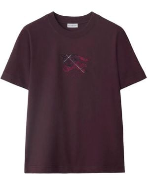 Burberry Knight Check T-Shirt - Purple