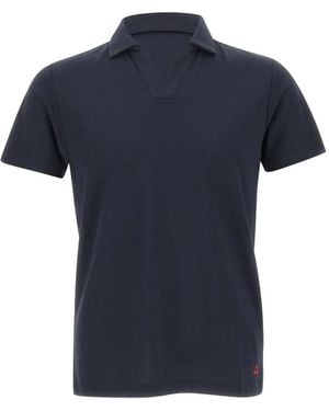 Peuterey V-Neck Logo Polo Shirt - Blue