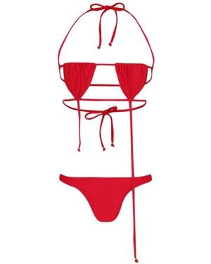 Amir Slama Bikini À Liens Noués - Red