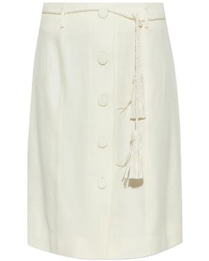 Posse Falda Midi Elspeth Con Botones - Blanco