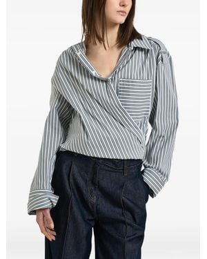 IRO Gestreept Blouse - Grijs