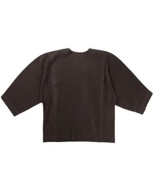Homme Plissé Issey Miyake Pleated Jumper - Brown
