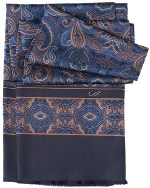 Elizabetta Ferrara Paisley-Print Scarf - Blue