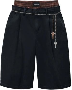 Alexander Wang Pleated Chain-Embellished Shorts - Blue
