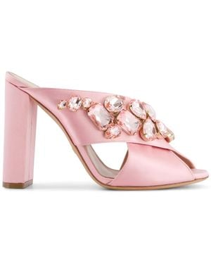 Giambattista Valli Mules con apliques de cristal - Rosa
