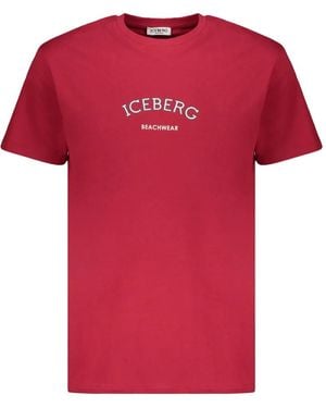 Iceberg Logo-Print Short-Sleeve T-Shirt - Red