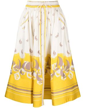 Zimmermann Gonna Svasata Con Stampa - Giallo