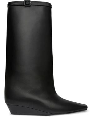 Courreges Square-Toe Boots - Black