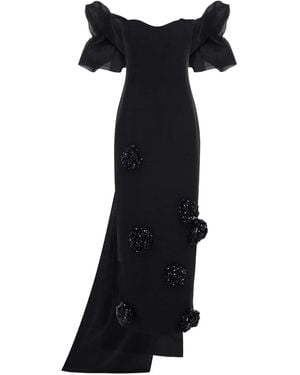 LEO LIN Robe Longue Zayna À Manches Bouffantes - Noir