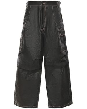 PDF Contrast-Stitch Cargo Trousers - Grey