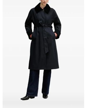 Barbour Reagan Corduroy-Trims Trench Coat - Black