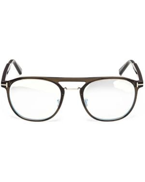 Tom Ford T-Motif Pilot-Frame Glasses - Black
