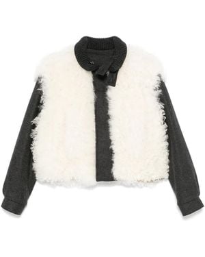 Plan C Shearling Jacket - White