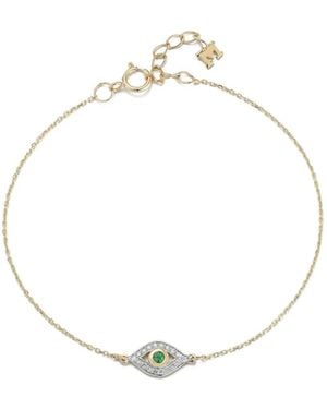 Mateo 14Kt Goldarmband Mit Diamanten Und Smaragd - Weiß