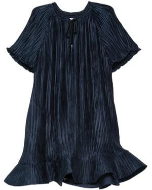 Jonathan Simkhai Plissé Ruffled Mini Dress - Blue