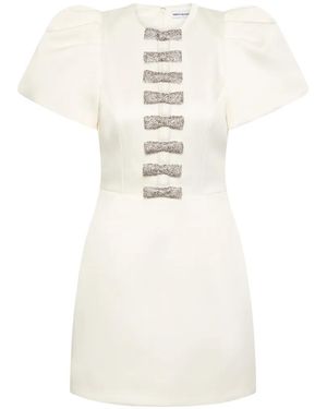 Rebecca Vallance Blaise Puff-Sleeves Mini Dress - White