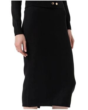 Fracomina Jupe Mi-Longue Boutonnée - Black