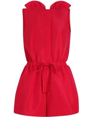 Patou Rückenfreier Faille-Playsuit - Rot