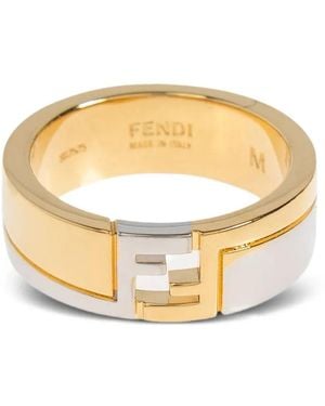 Fendi Anillo Ff Cube - Metálico