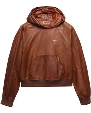 Prada Leather Hoodie - Brown