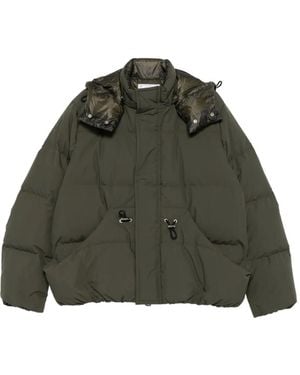Sacai Hooded Drawstring Puffer Jacket - Green