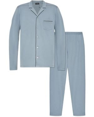 Hanro Pigiama Con Bottoni - Blu