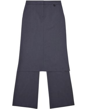 DIESEL P-Earl Hybrid Wool-Blend Skirt-Trousers - Blue