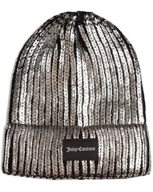 Juicy Couture Sequin-Embellished Beanie Hat - Grey