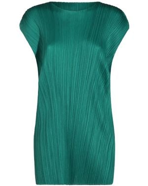Pleats Please Issey Miyake Plissé-Effect Mini Dress - Green