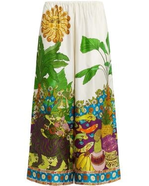 ALÉMAIS Pantalones palazzo Tiger - Verde