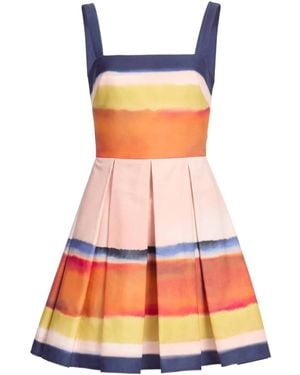 Elie Saab Printed Cotton Mini Dress - Orange