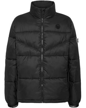 Philipp Plein Logo Patch Puffer Jacket - Black