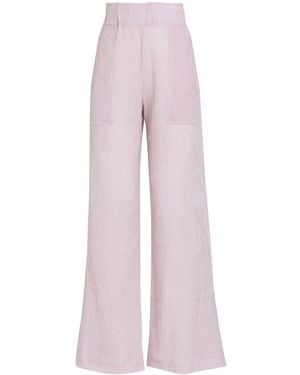 Brigitte Bardot High-Waisted Viscose Flared Trousers - Pink